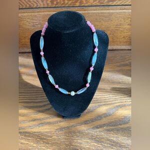 🐚 Vintage Venetian glass, beads, faux pearl necklace.